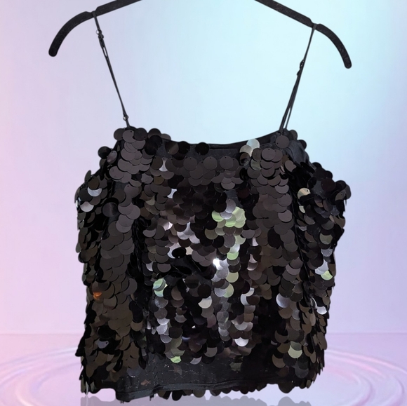 **Host Pick** EUC Banana Republic Black Sequin Camisole Size Small - Picture 1 of 5